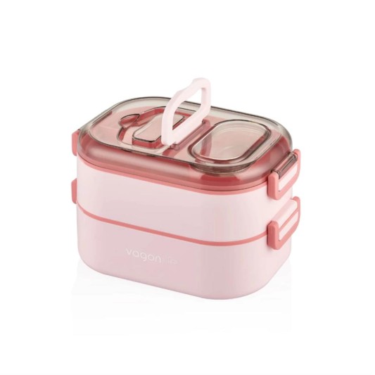 Vagon Lıfe Lunch Box 1000 ml Beslenme Kabı Pembe VGN 7081