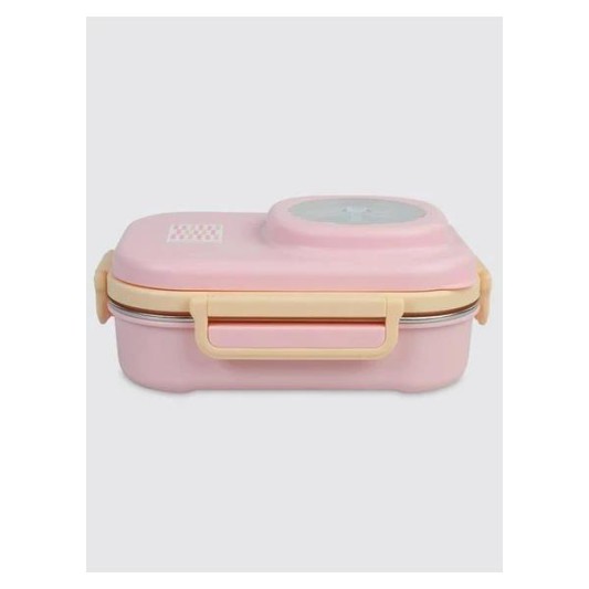 Uzspace VGN-8021-8091 Paslanmaz Çelik Yemek Kabı - Lunch Box 600 ml Peach Pınk
