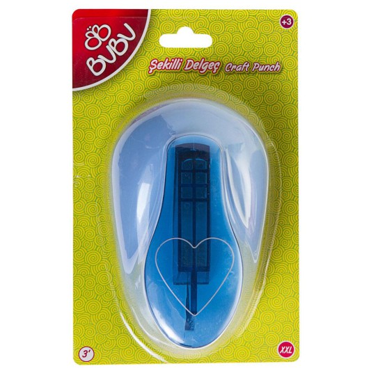 Bu-Bu Şekilli Eva Ve Kağıt Delgeç Kalp 3\'\' XXL