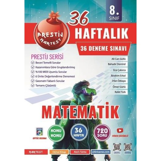 Nartest 8. Sınıf Matematik Haftalık  Denemeleri