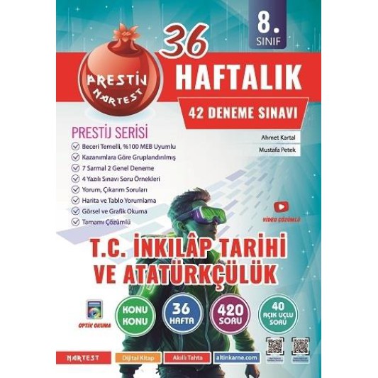 Nartest  8. Sınıf Haftalık T.c. İnkılap Tarihi Ve Atatürkçülük Denemeleri