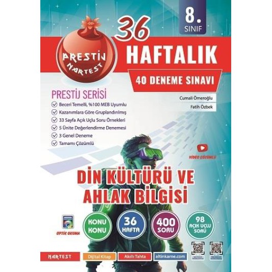 Nartest 8. Sınıf Haftalık Din Kültürü Ve Ahlak Bilgisi Denemeleri