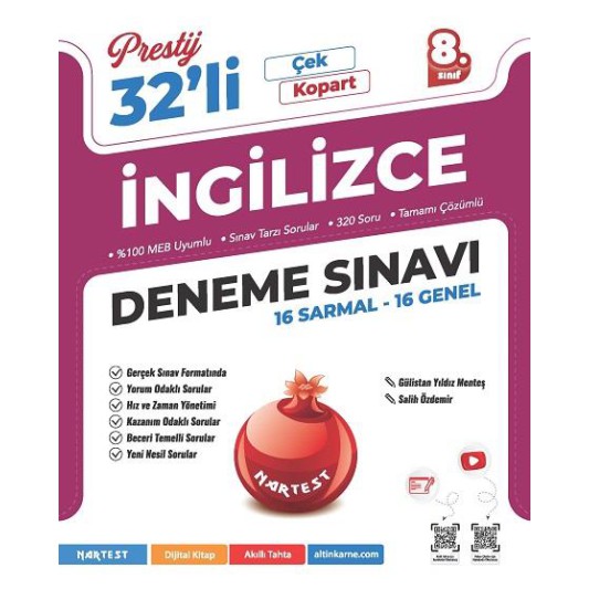 Nartest 8. Sınıf Prestij İngilizce 32 Deneme Sınavı