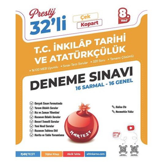 Nartest 8. Sınıf Prestij T.c. İnkılap Tarihi Ve Atatürkçülük 32 Deneme Sınavı