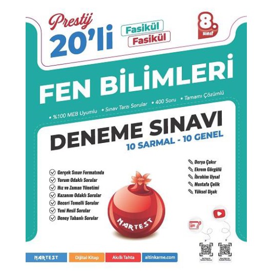 Nartest 8. Sınıf Prestij Fen Bilimleri 20 Deneme Sınavı
