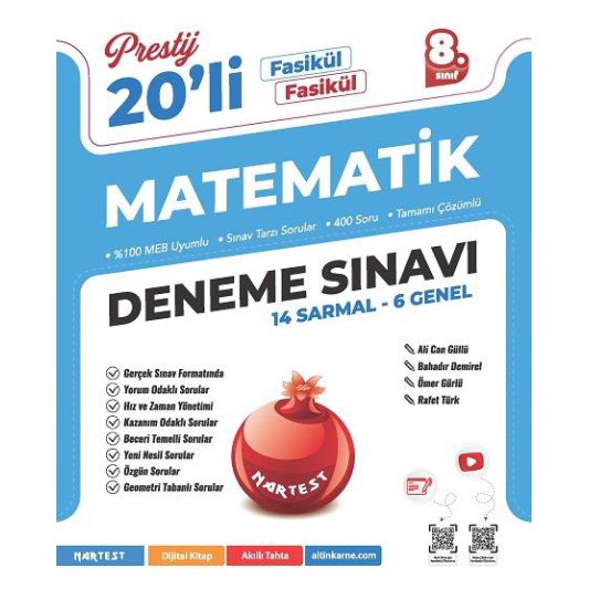 Nartest 8. Sınıf Prestij Matematik 20 Deneme Sınavı