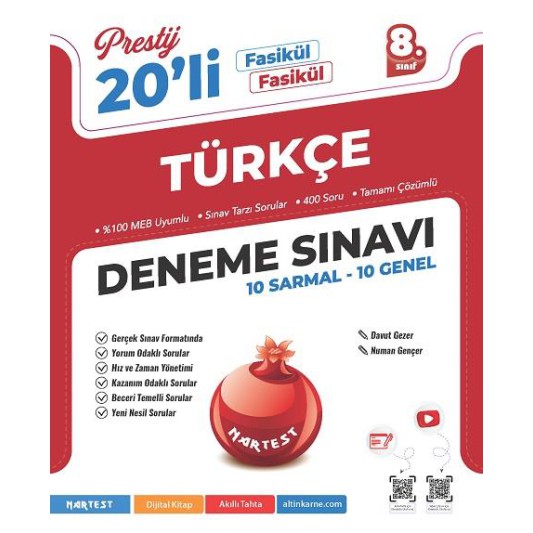 Nartest 8. Sınıf Prestij Türkçe 20 Deneme Sınavı