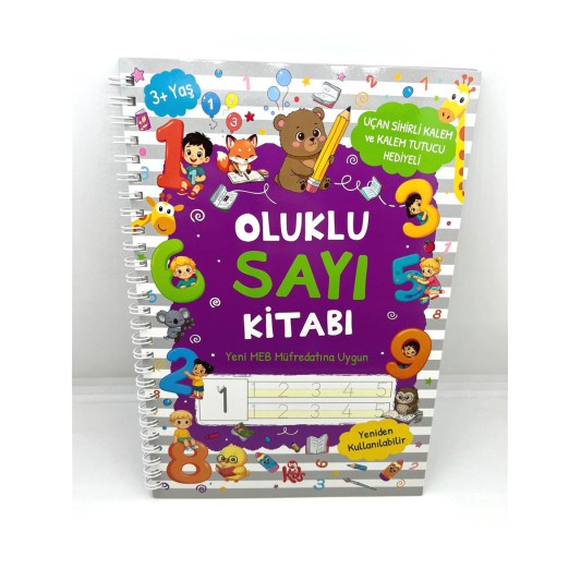 Oluklu Sayı Kitabı / Uçan Sihirli Kalem ve Kalem Tutucu Hediyeli / 3+