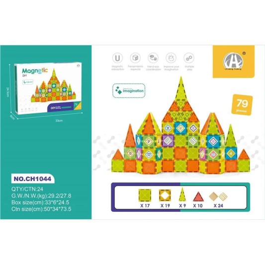 CH1044 5,5 Cm Manyetik Bloklar 79 Pcs