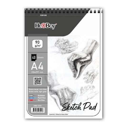 Sketch Pad Spiralli A4 90g/m2 40 yaprak HRB-3291