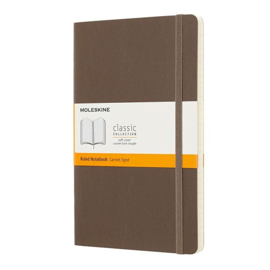 Moleskine Classic Yumuşak Kapak Çizgili Defter 13x21 Earth Brown