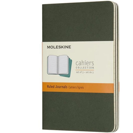 Moleskine Cahier Journals Çizgili Defter 3 lü 9x14 Mersin Yeşili