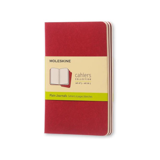 Moleskine Cahier Journals Çizgisiz Defter 3 lü 9x14 Yaban Mersini Kırmızısı