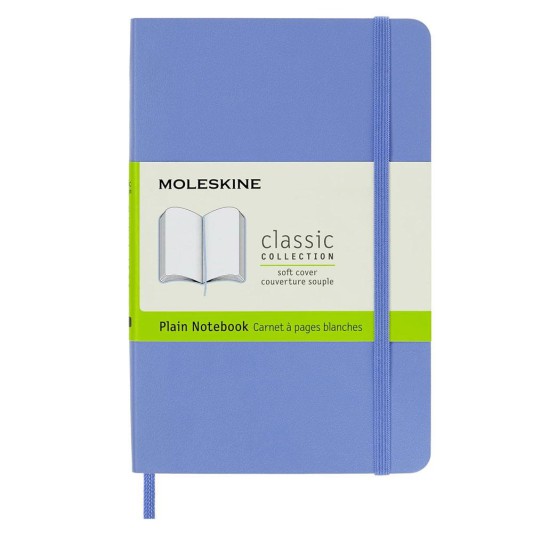 Moleskine Classic Yumuşak Kapak Çizgisiz Defter 9x14 Ortanca Mavisi