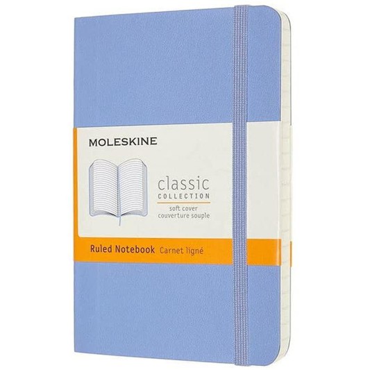Moleskine Classic Yumuşak Kapak Çizgili Defter 9x14 Ortanca Mavisi