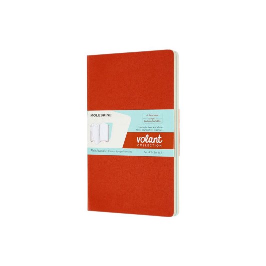 Moleskine Volant Journals Çizgisiz 2 li Defter 13x21 Coral Orange/Aquamarine Blue