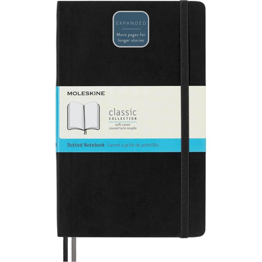 Moleskine Classic Expanded Yumuşak Kapak Noktalı Defter 13x21 Black