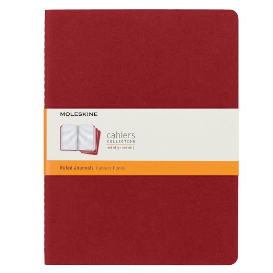 Moleskine Cahier Journals Çizgili Defter 19x26 Cranberry Red