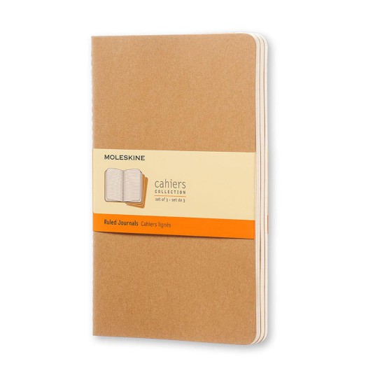 Moleskine Cahier Journals Çizgili Defter 19x26 Kraft Brown