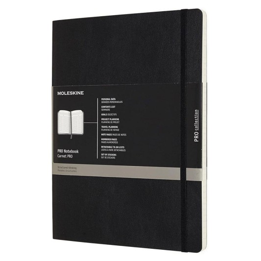 Moleskine PRO Notebook Yumuşak Kapak 19x25 Black