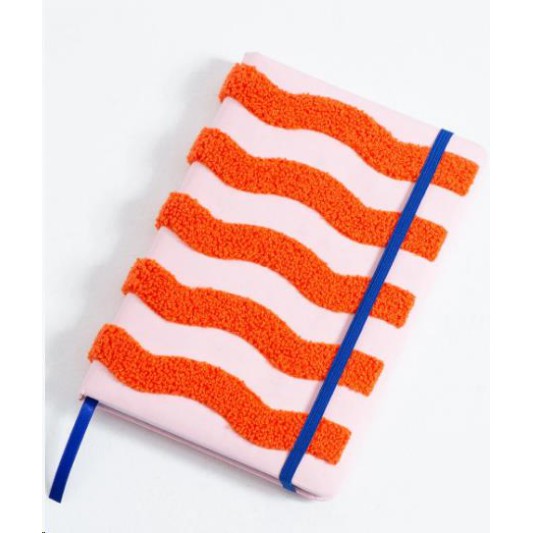 Daks Peluş Dalga Tasarımlı A5 Not Defteri 80 Yaprak Çizgili