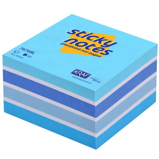 KRAF YAPIŞKANLI NOT KAĞIDI KÜP 76x76mm 400 yp PASTEL BLUE 7676BL