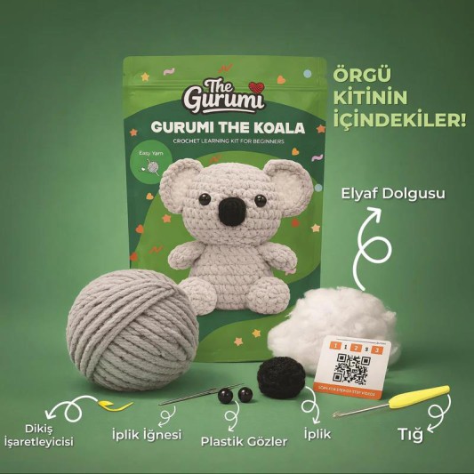 The Gurumi Koala Örgü Öğrenme Kiti