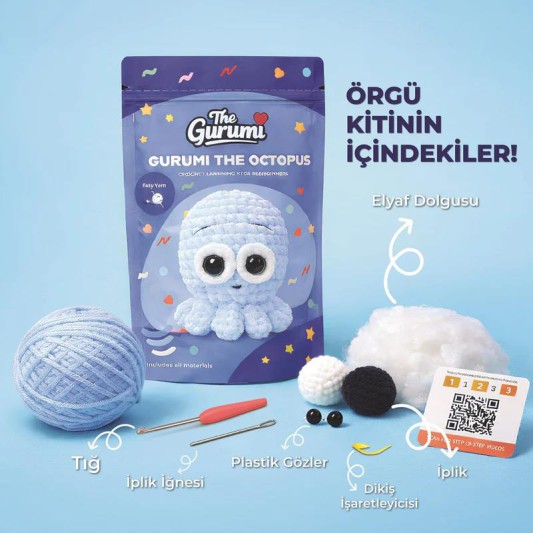 The Gurumi Ahtapot Örgü Öğrenme Kiti
