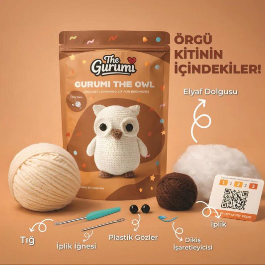 The Gurumi Baykuş Örgü Öğrenme Kiti