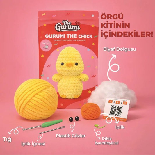 The Gurumi Civciv Örgü Öğrenme Kiti