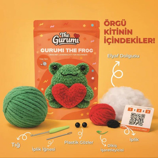 The Gurumi Kurbağa Örgü Öğrenme Kiti