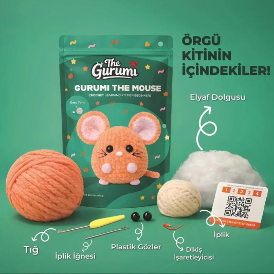 The Gurumi Fare Örgü Öğrenme Kiti