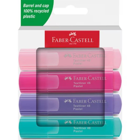 Faber Castell Textliner Fosforlu Kalem 4\'lü Pastel Renkler