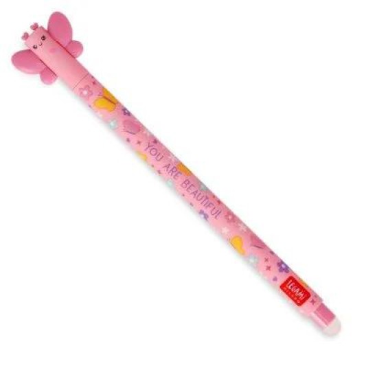 Legami Silinebilir Pembe Renk Jel Kalem Kelebek Figürlü