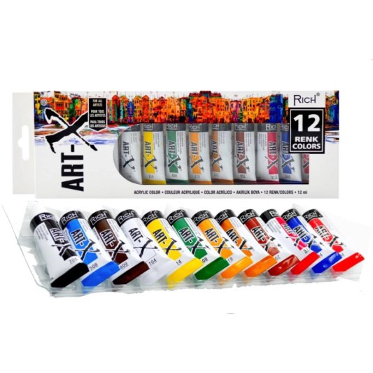 Rich Akrilik Boya Seti 12ml 12 li Tüp