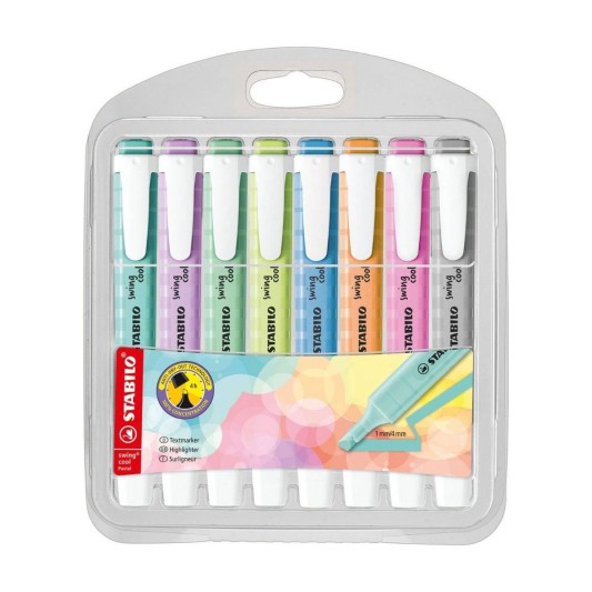 Stabilo Swing Cool Fosforlu İşaretleme Kalem Seti 8li Pastel Renkler 275/808-2