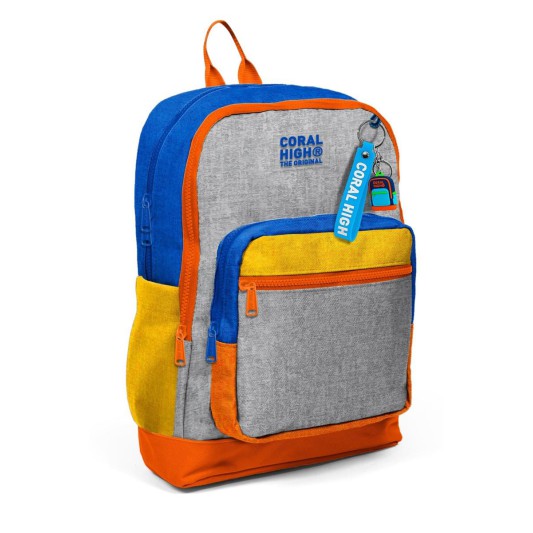 Coral High Kids Gri Turuncu Renkli Okul Sırt Çantası 33221