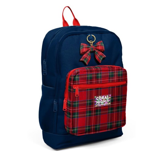 Coral High Lacivert Ekose Fiyonk Desenli Okul Sırt Çantası 33207