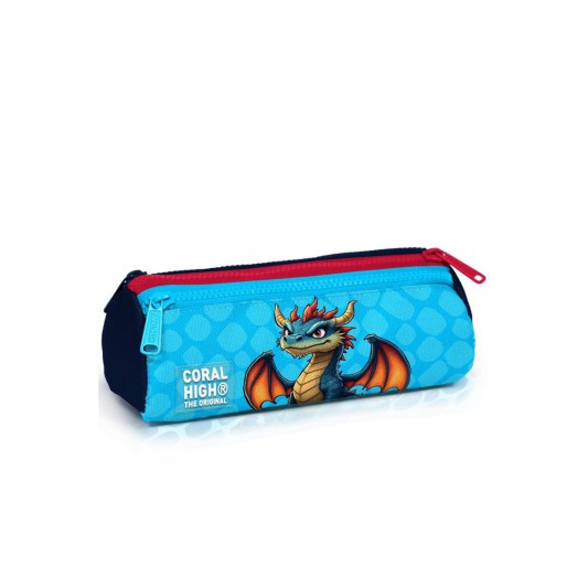 Coral High Dragon Desenli Üç Bölmeli Kalem Çantası 31013