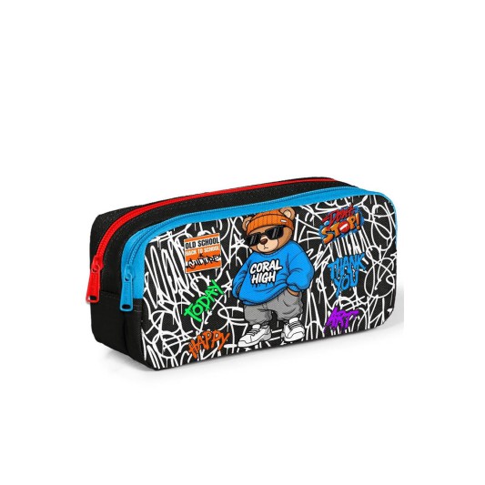 Coral High Grafiti Ayıcık Desenli İki Bölmeli Kalem Çantası 31050