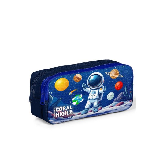 Coral High Lacivert Astronot Desenli İki Bölmeli Kalem Çantası 31052