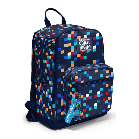 Coral High Lacivert Geometrik Desenli Okul Sırt Çantası 33235