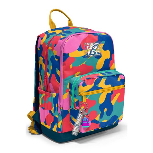 Coral High Renkli Kamuflaj Desenli Okul Sırt Çantası 33232