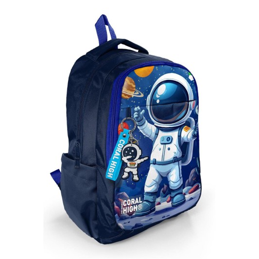 Coral High Lacivert Astronot Desenli Üç Bölmeli Okul Sırt Çantası 33252
