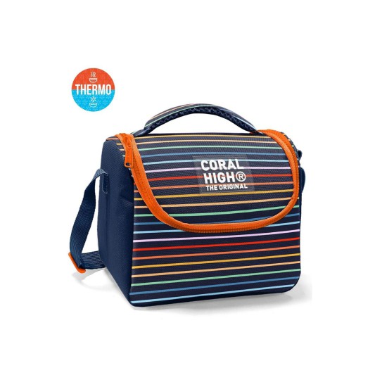 Coral High Çok Renkli Çizgi Desenli Thermo Beslenme Çantası 37131