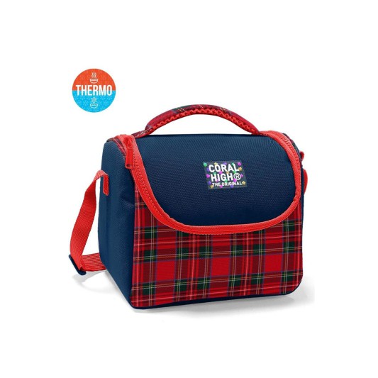 Coral High Lacivert Ekose Fiyonk Desenli Thermo Beslenme Çantası 37107