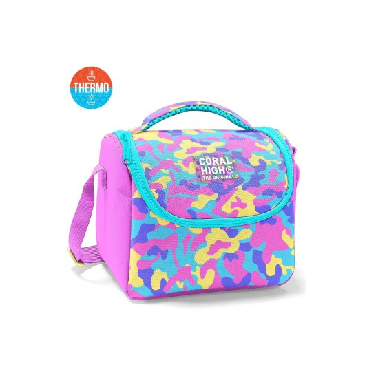 Coral High Pembe Sarı Lavanta Kamuflaj Desenli Thermo Beslenme Çantası 37101