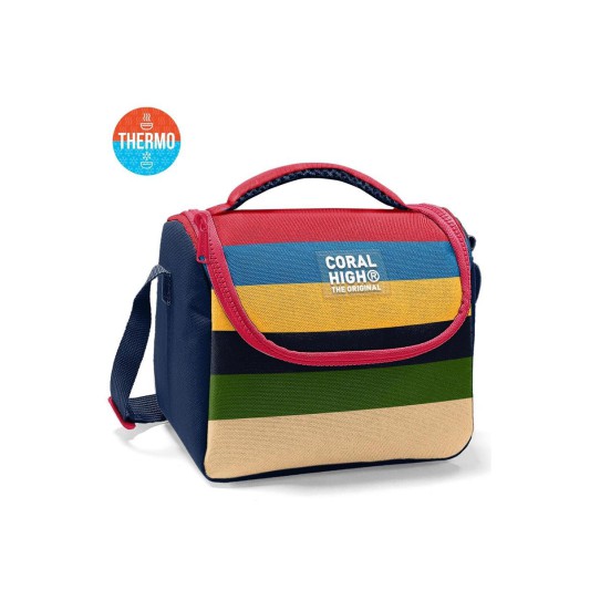Coral High Çok Renkli Çizgi Desenli Thermo Beslenme Çantası 37112
