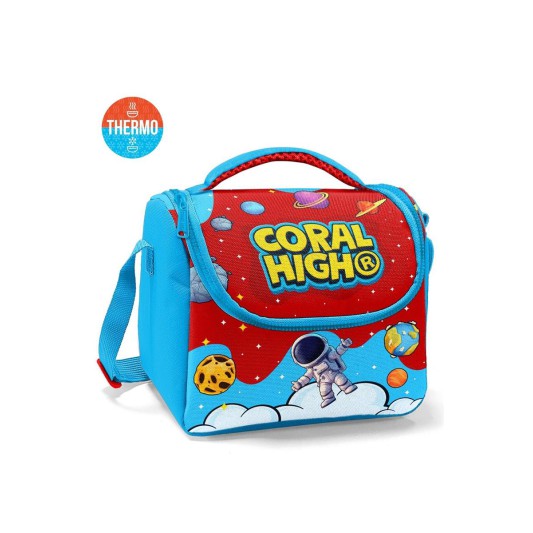 Coral High Kırmızı Mavi Astronot Uzay Desenli Thermo Beslenme Çantası 37145