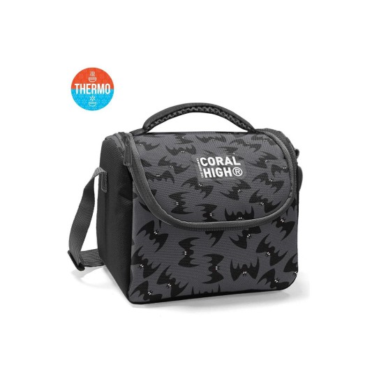 Coral High Gri Siyah Yarasa Desenli Thermo Beslenme Çantası 37144